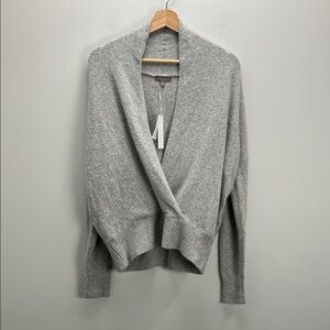 Lilla P Wrap Sweater Gray Soft Womens Small Minimalist  Anthropologie New